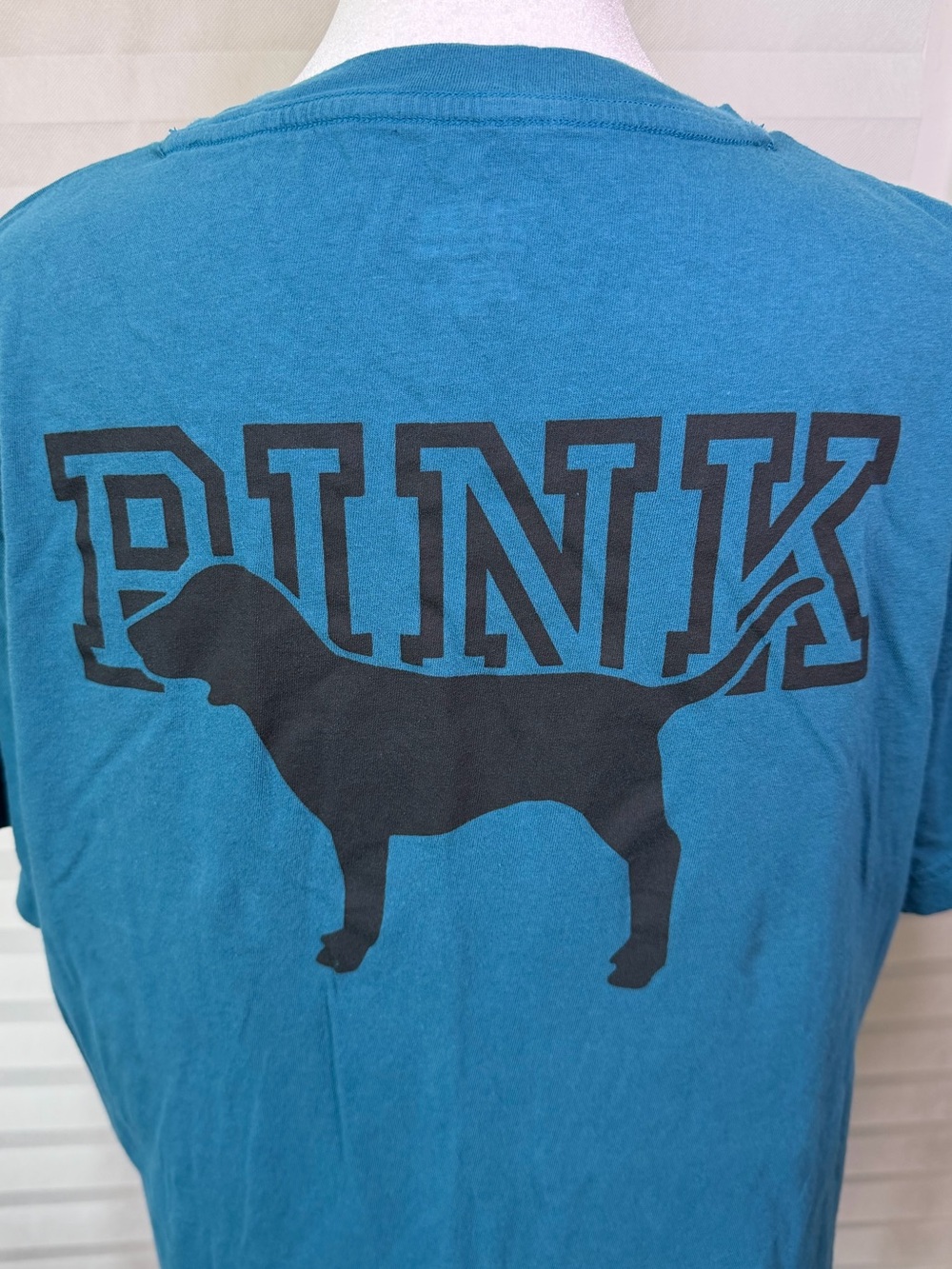 PINK Victoria's Secret Teal Campus Dog Logo Tee